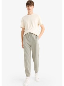 Resim Defacto Regular Fit Beli Bağcıklı Paçası Lastikli Cepli Basic Düz Jogger Eşofman Altı E9427ax25augr169 Gri 