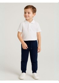 Resim Zekids Çocuk Beli Paçası Lastikli Yumuşak Dokulu Okul Eşofman Altı-16088 Lacivert 