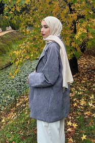 Resim lamelif Kaşe Kaban Gri 