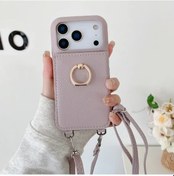 Resim Meridiangoods Lychee Desenli iPhone Uyumlu 17 Cüzdanlı Kapak Katlanır Aynalı Kartlık 