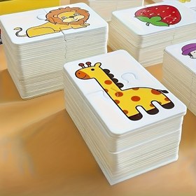 Resim 32 adet/16 adet Eğitici Flash Kartlar, Renkli Hayvan, Araç, Meyve ve Sebze Temaları | Gençler ve Anaokullar için Taşınabilir Bilişsel Gelişim Oyuncakları | Canlı İllüstrasyonlar ve Çeşitli Zorluk Seviyeleri ile Eğlenceli Öğrenme Hediyesi 