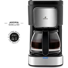Resim Karaca Just Coffee Aroma 2'si 1 Arada Inox Filtre Kahve ve Çay Demleme Makinesi 