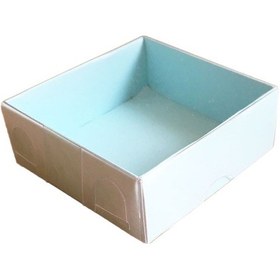 Resim Tahtakaletoptanci Asetat Kapaklı Karton Kutu 6X6X2.5 Cm (50 Adet) Mavi 