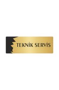 Resim Özarslan Dizayn Metal Departman Kapı İsimliği, Yönlendirme levhası Teknik Servis 7X20 Cm Altın Renk 