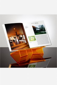 Resim Bola Concept Turuncu Akrilik Kitap Standı Modern Dayanıklı 5mm Pleksi Okuma ve Dergi Standı 