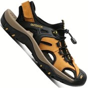 Resim Fochsia Erkekler Premium Deri Sandalet Yellow Eu 42 Kapalı Burun Balıkçı Stili Yazlık Flip Flop Ve Yürüyüş Ayakkabısı Esnek Kayış Kauçuk Taban Rahat Kumaş Astarlı Yellow 