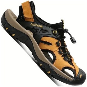 Resim Fochsia Erkekler Premium Deri Sandalet Yellow Eu 42 Kapalı Burun Balıkçı Stili Yazlık Flip Flop Ve Yürüyüş Ayakkabısı Esnek Kayış Kauçuk Taban Rahat Kumaş Astarlı Yellow 