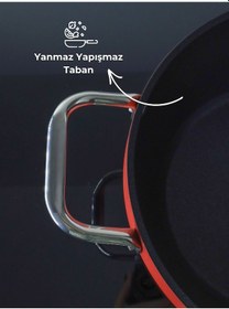 Resim Bonera Pro-plus 30 Cm Kırmızı Karnıyarık Tencere Kırmızı 