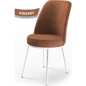 Resim Canisa Nil Serisi 70x110 Sabit Mutfak Masası Takımı Beyaz Mermer Desen Masa 4 Kiremit Sandalye Masa Beyaz Mermer Desen Sandalye Kiremit 