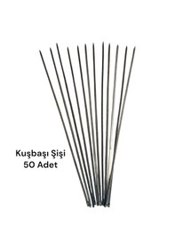 Resim 50 Adet Galvaniz Kuşbaşı Şişiet Mangal Yassı Şiş,barbekü Şişi 