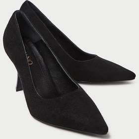 Resim Mubiano Hakiki Deri Mb970-s Kadın İnce 9 Cm Topuklu Siyah Süet Stiletto & Topuklu Ayakkabı Siyah 