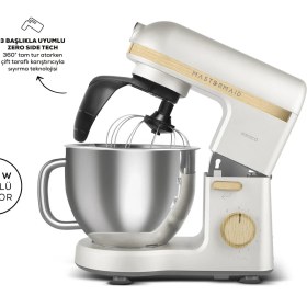 Resim Karaca Mastermaid Chef Pro Çift Kollu Stand Mikser 1750W Metal 5 Litre Kapasiteli Storm Gray 