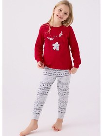 Resim Arnetta Kız Çocuk Kırmızı Pijama Takımı Ar3052-c-v1 Kırmızı 