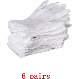 Resim Pengfushop5 6 Çift Tarzı Çiftler Beyaz Pamuklu Eldivenler Muayene Hafif Iş Eldivenleri Yüksek Li Koruyucu Eldivenler (Yurt Dışından) 