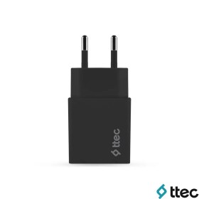 Resim Ttec Smart Fast Charger 2.1A Apple Uyumlu Seyahat Şarj Aleti + UsbA to Lightning Kablolu Siyah 