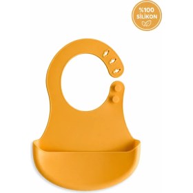 Resim Siliconly Bpa Içermeyen %100 Silikon Bebek Mama Önlüğü Kaydırmaz Cepli Bebek Önlüğü 