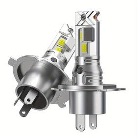 Resim 2 adet Ultra-Parlak 200W H4 LED Far Ampulleri, Yüksek/Düşük Işın, 6500K Beyaz, 20000LM, Kolay Kurulum, Parlamasız, Havacılık Alüminyum, Fanısız Tasarım, Arabalara Uygun - Tak & Çalıştır 