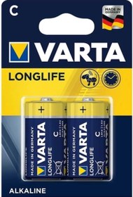 Resim Varta Longlıfe Power Alkalin Orta Boy C Pil 2Li Paket Fiyatı 