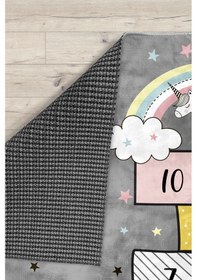 Resim Sevimli Pony Seksekli Bambu Çocuk Halısı Gri 