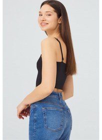 Resim Cottonhill Ayarlanabilir İnce Askılı Lazer Kesim Crop Büstiyer 3'lü Paket-5 Renkli-9 Çok Renkli 