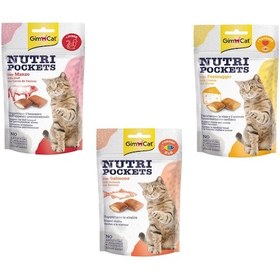 Resim Gimcat Nutripockets Biftek + Malt + Somonlu Kedi Ödülü 60 G 