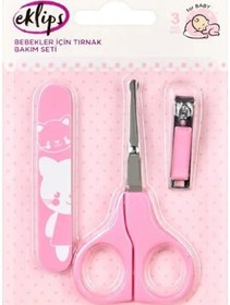 Resim Bebek Tırnak Bakım Seti Pembe Güvenli & Nazik Bebek Tırnak Bakımı 