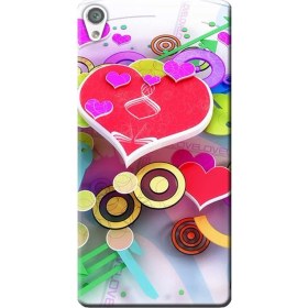 Resim Ceppare Sony Xperia Z3 Plus Kılıf E6553 (Z3+) Desen Baskılı Silikon Kapak Kalpler STK:137 