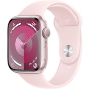 Resim Watch Series 9 Gps 45mm M/L Pembe Alüminyum Kasa ve Light Pembe Sport Band Apple