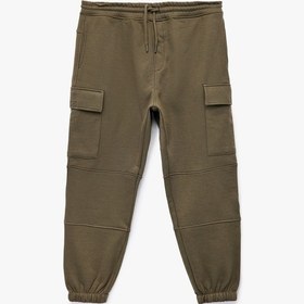 Resim Koton Şardonlu Kargo Cepli Beli Bağcıklı Jogger Eşofman Altı Haki 6wam40029mk Haki 