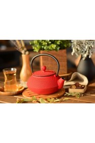 Resim Bambum Linden Sümbül Döküm Demlik 750 ml Kırmızı T2765 
