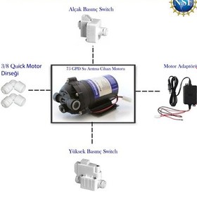 Resim Sumarkt Su Arıtma Cihazı Pompa 75 Gpd Motor Yenileme Kiti 