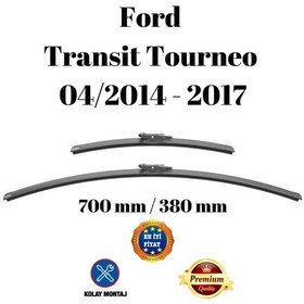Resim Ford Transit Courier 2014 2015 2016 2017 Uyumlu Ön Cam Muz Tipi Silecek Süpürgesi Seti 700/380mm Silbak 