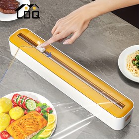 Resim LDQ 1 Adet Ağır Hizmet Tipi Çift Fonksiyonlu Streç Film Kesici ve Mutfak Paketleme Makinesi - Dahili Kesici Kenar, Streç Film, Alüminyum Folyo, Pişirme Kağıdı, Mumlu Kağıt ile Uyumlu - Ev ve Ticari Mutfaklar için Kompakt ve Yer Tasarruflu Tasarım - Kolay Temizlenebilir Mutfak Aleti 