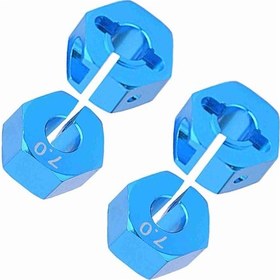 Resim Padalink 1/10 Rc Araçları İçin 12mm Alüminyum Jant Hex Bağlayıcı, 7mm Kalınlık, Pim Ve Somunlar Dahil, Mavi, Sürtünmeye Dayanıklı Ve Yüksek Hızda Sürüş 