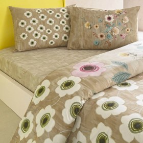 Resim Taç Blyss Ranforce Tek Kişilik Nevresim Takımı Bej 000000001000051124 Bej 