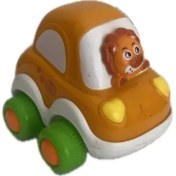 Resim Sürtmeli Tekerli Renkli Sevimli Hayvanlı Afacan Oyuncak Arabalar 