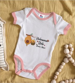 Resim Bitmeyenkartus Bk Kids Kişiye Özel Pembe Bebek Body Zıbın - Model 43 Çok Renkli 