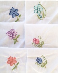 Resim Hepsinerakip Hediyelik Işlemeli Bayan Mendili 12 Adet 28X28 Cm 100 Pamuk Renkli 