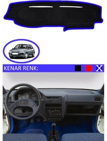 Resim Torpido Koruma Halısı Siyah Kenar Renk Mavi Peugeot 106 İle Uyumlu 