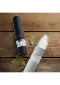 Resim House Pratik Hp67 Pilli Işıklı Otomatik Tuz Ve Baharat Öğütücü Gri 