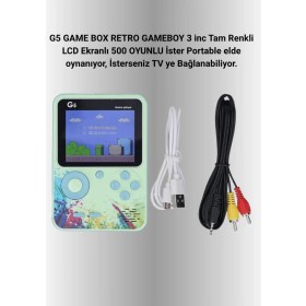 Resim Uravas Store Tv Bağlantılı 500 Oyunlu Mini Gameboy Konsol 
