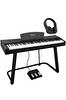 Resim Midex PLX-125BK Tuş Hassasiyetli 88 Tuş Bluetooth Taşınabilir Dijital Piyano (Stand Ve Kulaklık İle) 