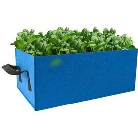 Resim Pazly 40x30x20cm Mavi Dikdörtgen Keçe Dikim Çantası, El Yapımı Kumaş Çanta 