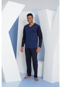 Resim Kly 9260 Erkek V Yaka Uzun Kollu Pijama Takım 001 
