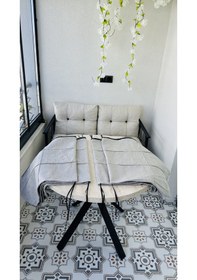 Resim Bahçe Balkon Takımı Minder Kılıfı 1 Adet Açık Gri 