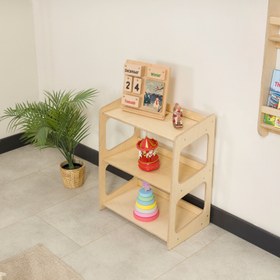 Resim Kuri Montessori Oyuncak Ve Kitap Düzenleyici Raf - 4-Raflı / Naturel 