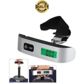 Resim Taşınabilir Dijital Ekranlı Pilli El Kantarı Hassas Terazi Seyahat Yolculuk Bavul Çanta Tartı 50 kg 