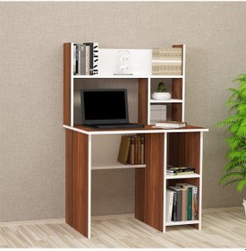 Resim Kalenderdekor1 Kalender Dekor Jimmy 90 Cm Çalışma Masası Jm03 Beyaz - Ceviz 