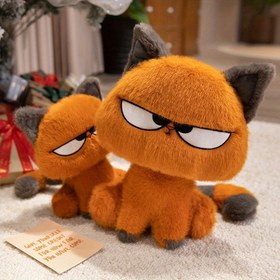 Resim 23cm/9.84in Sevimli Serin Kedi Peluş Oyuncak, Kabarık Turuncu Kedi Hayvan Oyuncak, Kawaii Büyük Göz Kedi Dolma Hayvan Peluş Oyuncak, Yüksek Kaliteli Kedi Oyuncak Bebek, Sevimli Doğum Günü Hediyesi, İdeal Cadılar Bayramı, Noel ve Paskalya Hediyesi 