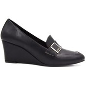 Resim Beyaz London Dolgu Topuklu Günlük Kadın Ayakkabı Siyah Siyah 